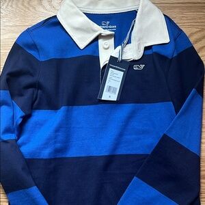 NWT boys size S (8-10) Vineyard Vines striped rugby shirt.